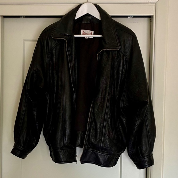 Damselle Vintage Leather Bomber Jacket - Picture 1 of 5